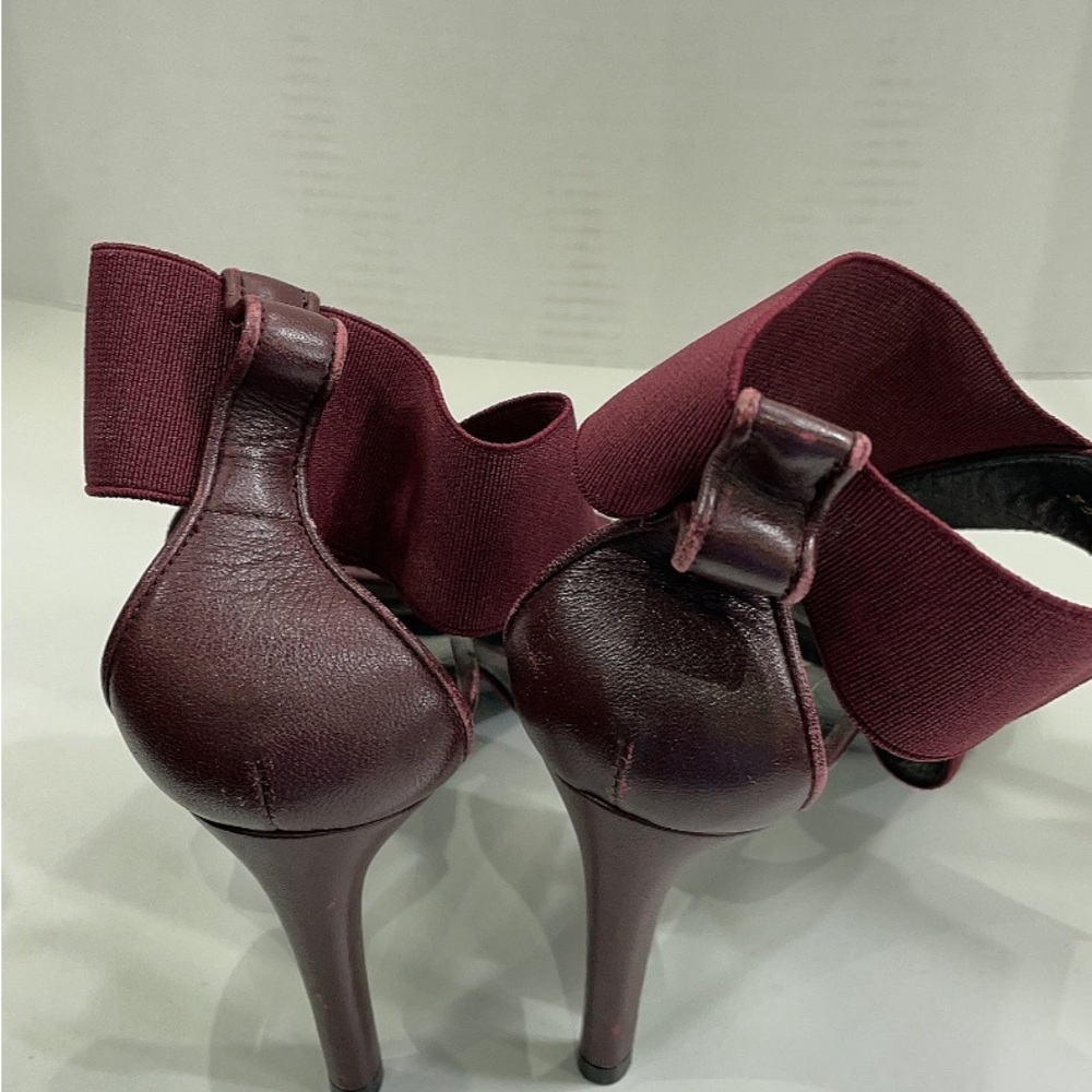 Balenciaga Valentine’s Day ready deep Burgundy Heeled Sandals 37.5 (7 1/2) 326 - Picture 6 of 12